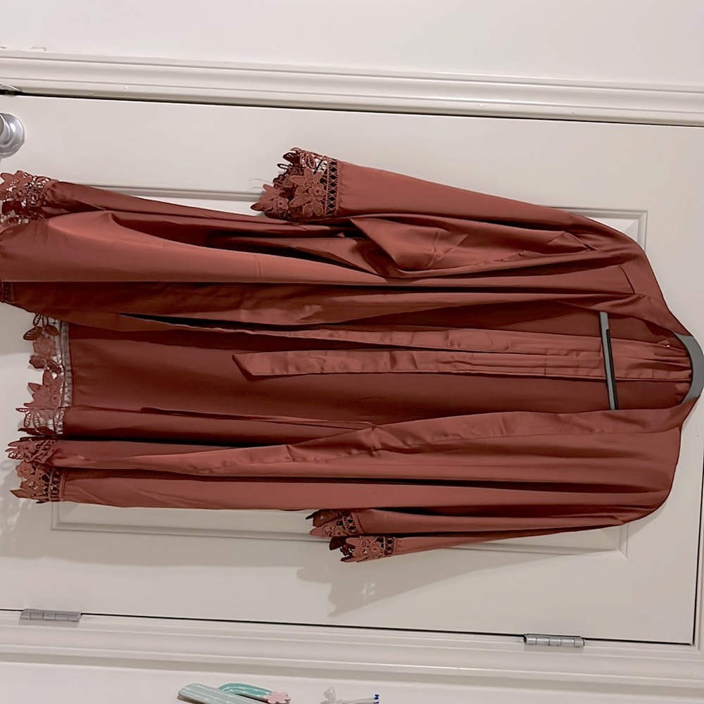 Plus Size Burnt Orange Robe